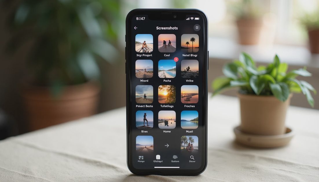 An iPhone Screenshots album filled with duplicate screenshots, the first place to clean when storage is full
